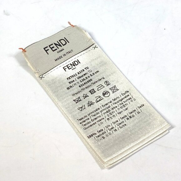 FENDI Band Scarf Rappie Flower pattern Scarf silk Pink Based - Picture 9 of 12